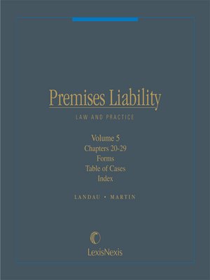 cover image of Premises Liability Law and Practice